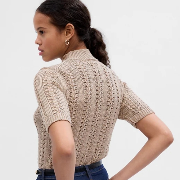 Pointelle Mockneck Sweater - Picture 2 of 7